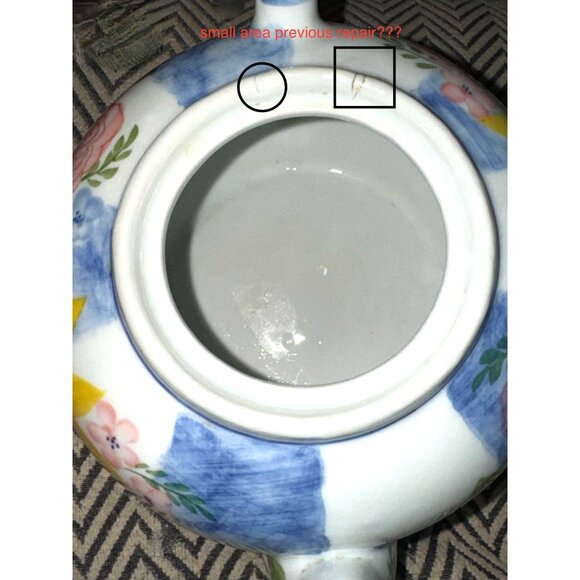 Andrea By Sadek Teapot Pink Yellow Blue Flowers - Picture 8 of 9